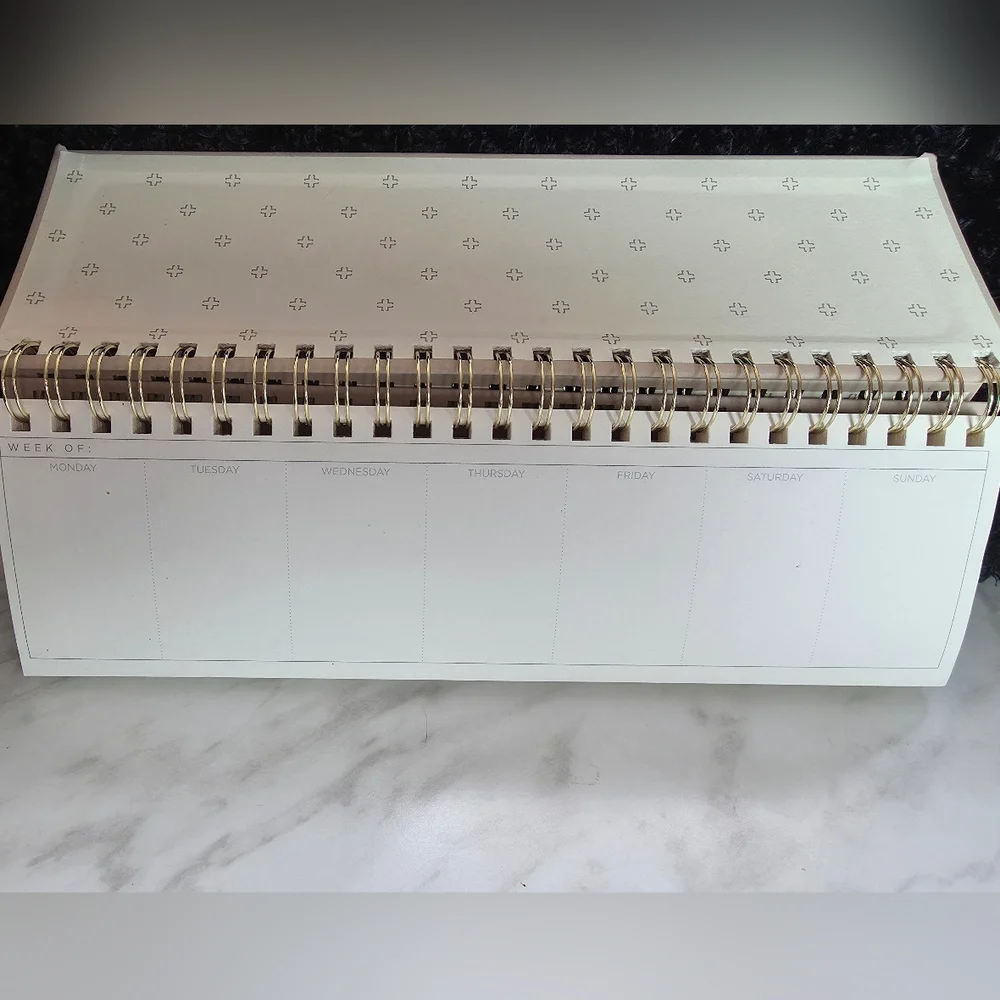 Gold Spiral Desk Planner